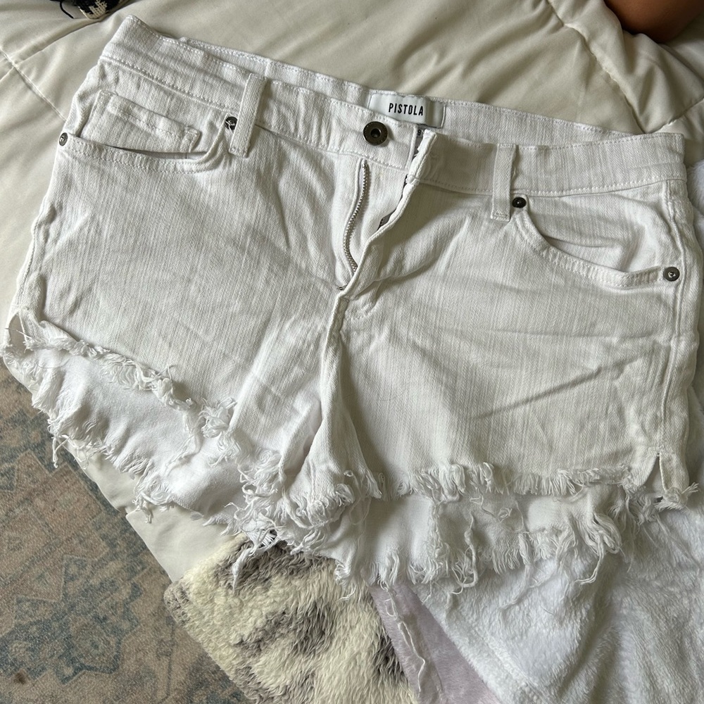 Pistola White Jean Shorts